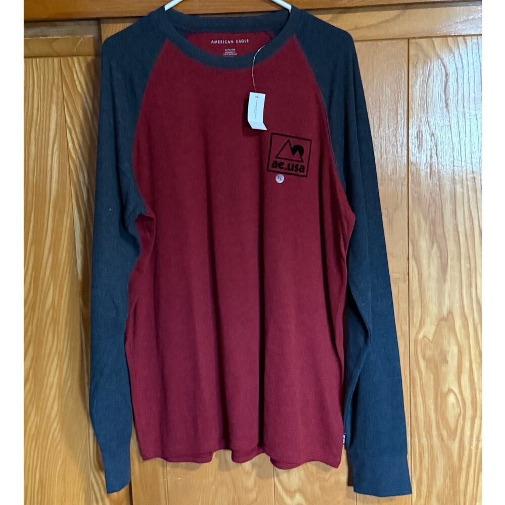 NWT American Eagle Men's Waffle Knit Thermal Raglan Shirt XL